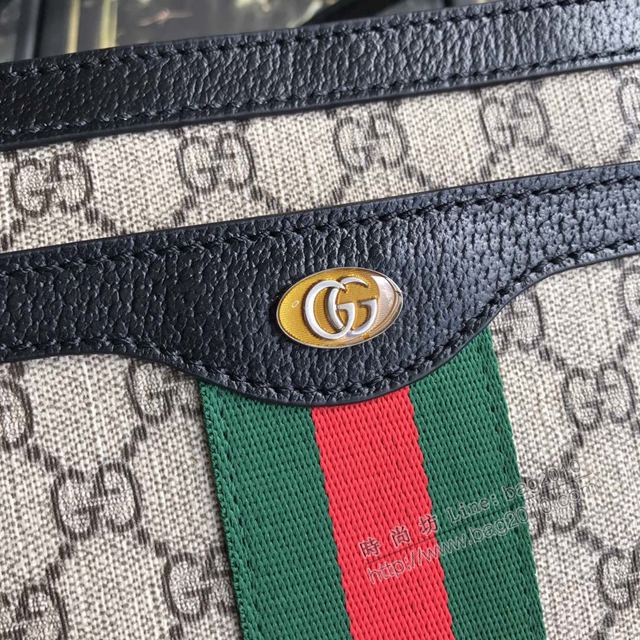 Gucci包 古馳女包 523354pvc黑皮 Gucci新款單肩斜挎包  gudj1088